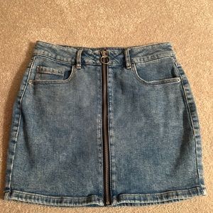 Garage Denim zip up skirt